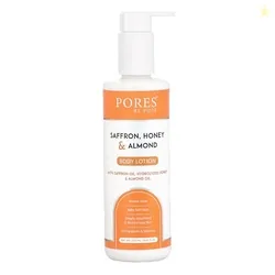 PORES BE PURE Body Lotion with Saffron, Honey & Almond | Instant Glow,