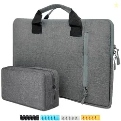 Laptop Sleeve for 14 inch Laptop, Set of 2 Grey Fabric Sleeves (14)