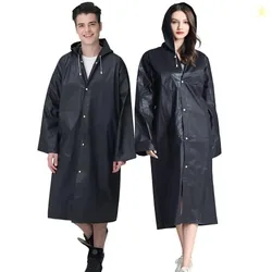 Cosowe Men's and Women's Solid Poncho (Raincoat_Black_Free Size)