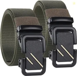 PROVOGUE Men Casual, Formal, Evening, Party Green Nylon Belt