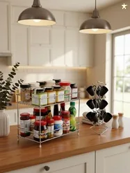 Somkala Containers Kitchen Rack stainless spice rack stand + oran...mo