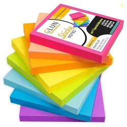 GLUN Multicolour Sticky Notes 400 Sheets Strong Adhesive, Self-Stick,