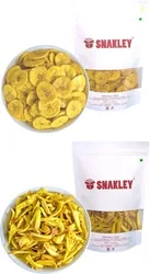 SNAKLEY Kerala Banana Chips and Jackfruit Chips Combo 150g Each t...mo