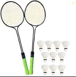 TROCK Badminton Raquet Set of 2pcs with 10pcs Feather S...