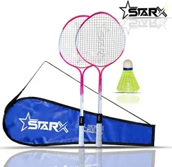 STARX Multi Double Shaft Badminton Racket with Cover & Shuttle Co...mo