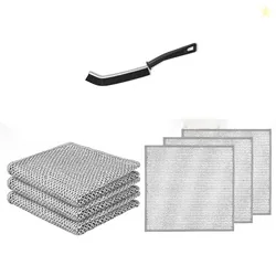 JIALTO Microfiber Pack of 3 Non Scratch Dish Wash Cloth with 1 Cleanin
