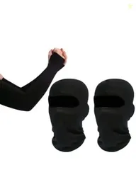 Balaclava Face Mask Pack of 2 Black Stretchable Helmet Inner Cover for