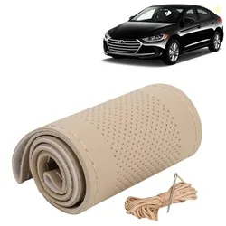 KINGSWAY PU Leatherite Car Steering Cover Sewable Compatible with Hyun