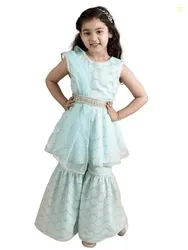 Pspeaches Girl's Polyester Regular Kurta & Sharara