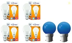 wipro Garnet Base B22D 10-Watt LED Bulb (Pack of 4, White) Glass Safel