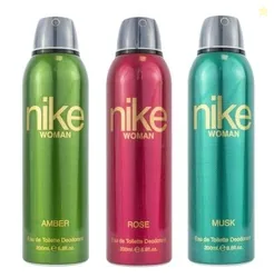 Nike Women Deodorant Spray Combo (Amber + Rose + Musk)  200ml Each | P