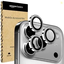 amazon basics Camera Glass Lens Protector Ring for iPhone 17 Pro Case