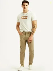 Levis Men's 512 Beige Slim Tapered Fit Mid Rise Jeans