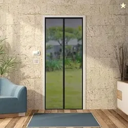 Amazon Brand - Solimo Fiberglass Magnetic Mosquito Net Screen Door - H