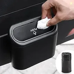 Accmor Plastic Car Manual-Lift Trash Can With Lid, Mini Vehicle Trash