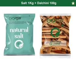 Goshudh Dalchini sabut 100gm & White Salt 1Kg Combo Pack 1100g (1...mo