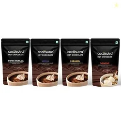COCOSUTRA Hot Chocolate Mix Combo | Swiss Vanilla, Mocha, Caramel & Ha