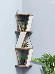 Home Sparkle Triangular Corner Wall Shelf MDF Wall Shelf Rack Wall Mou