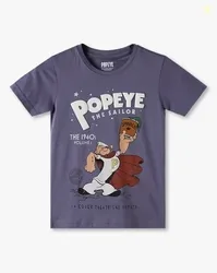 KB TEAM SPIRIT Boys Popeye Print Tailored Fit Round-Neck T-Shirt