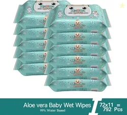 Mamma Love 99% Pure Water Baby Wet Wipes with Lid | Pack of 11 | ...mo