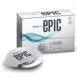 Manforce Epic Thinx Ultra Thin Condoms for Men - 10 count| 0.03mm| Veg
