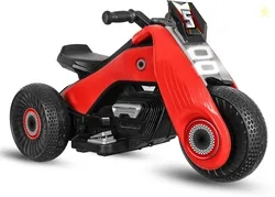 Miss & Chief Ninja Ride-on with Lights & Music, Battery Operated, Electric Superbike Bike Battery Operated Ride On (Red)