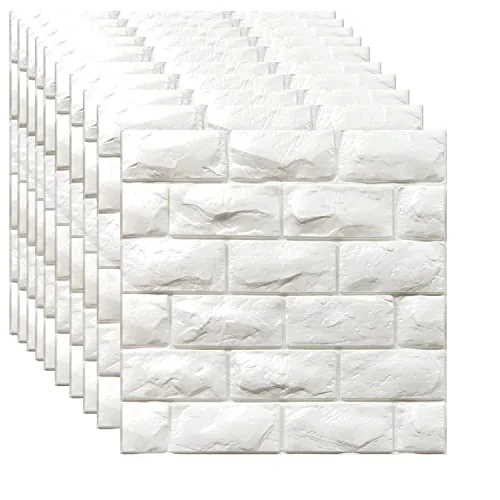 Peel and Stick PVC Slat Wall Panel 3D Wallpaper White Faux Foam Self-Adhesive Wallpaper 3D Wall Panel for Walls & Ceilings
