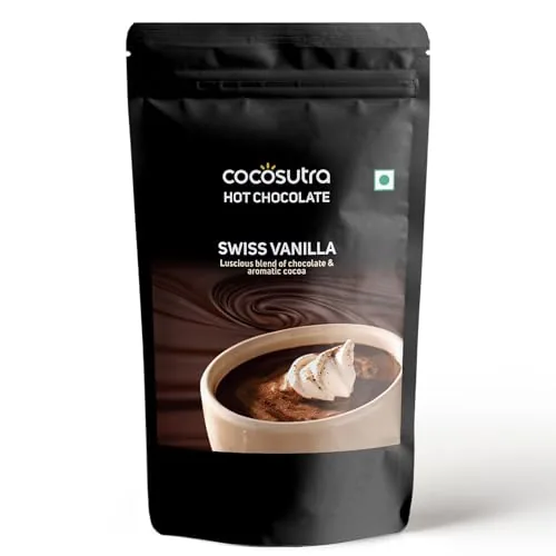 Cocosutra Swiss Vanilla Drinking Chocolate Mix, 500g | Gluten Free Drinking Chocolate | Hot or Cold | Serves 25 Cups