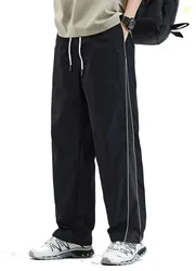 Adokedo Men Striped Black Track Pants