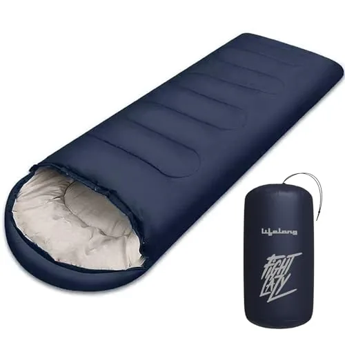Lifelong Sleeping Bag for Adults - Winter Sleeping Bags Certified for Temperatures 4°C to 10°C - Mummy Shape Foldable Camping Bed Height Upto 6’5”feet - Travel Accessory for Camping, Hiking, Trekking
