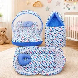 Miss & Chief Polycotton Baby Bed Sized Bedding Set (Blue, 1 Baby ...more