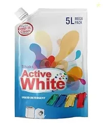 Active White Liquid Detergent - 5L Mega Pack | Lavender Fragrance | Front Load & Top Load Machine Wash & Bucket Wash Expert | Powerful Stain Removal | Gentle on Clothes | Value Family Refill Pack