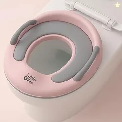 Little Olive Baby Potty Seat with Backrest and Splash Guard | Soft Cushioned Toilet Trainer for Kids | Ergonomic Training Potty Chair for Toddlers | P