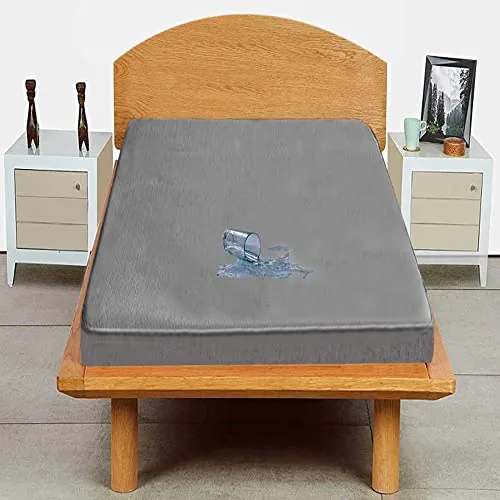 Trance Cotton Feel Terry Ultra Soft Waterproof Mattress Protector | Breathable - Hypoallergenic Mattresses Cover (78x36 inch | 6.5x3 feet, Grey - Pack of 1)