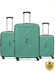 ALFA by VIP Hard Body Set of 3 Luggage 8 Wheels - Rhino 3 (Small 55cm| Medium 65cm | Large 75cm) - Trolley Bag - Green
