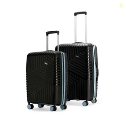 LAttitude By Provogue Core Set of 2 Trolley Bags Cabin + Medium Polypropylene Hard Suitcase, 8 Spinner Wheels, Recessed Number Lock, Lightweight Lugga