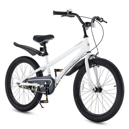 RoyalBaby Kids Bike 20 Inch Dual Brakes Ages 6-10 Training Wheels White