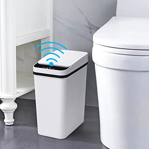 Anborry Bathroom Smart Touchless Trash Can 2.5 Gallon Automatic Motion Sensor Rubbish Can with Lid Electric Waterproof Narrow Small Garbage Bin for Kitchen, Office, Living Room, Toilet, Bedroom, RV
