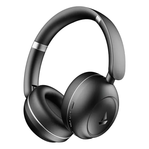 boAt 2025 Launch Rockerz Prime 415, 360 Spatial Audio, 120H Battery, 40mm Drivers, AI-ENx Tech, Beast Mode, ASAP Charge & App Support, Bluetooth Headphones, Wireless Headphone with Mic (Black Sabre)
