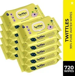 Twittles Soft Baby Cleansing Wipes With Lid, 99% Water & Aloe Ver...more