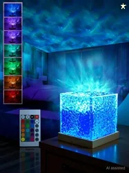 Refulgix Projector Lights Ocean Wave, Romantic Warm Ocean Wave Water Night Table Lamp (20 cm, Multicolor)
