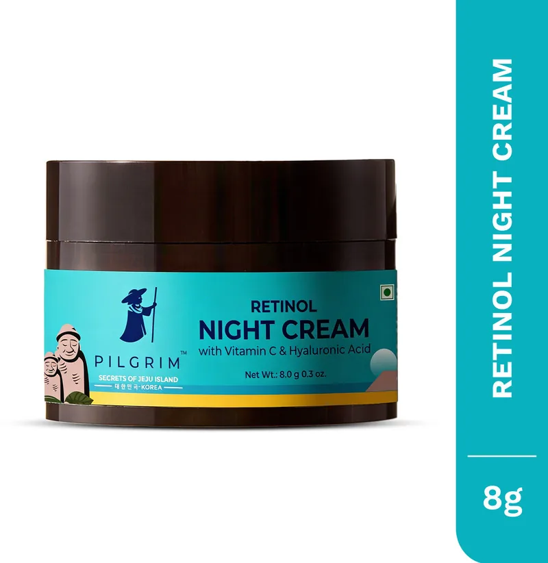 Pilgrim Retinol Night Cream with Vitamin C | Anti Ageing | For Wrinkles & Fine Lines (8 g)