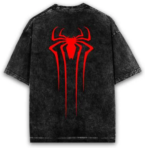 DIGI DRAPE Men Superhero, Washed Round Neck Pure Cotton Black T-S...more