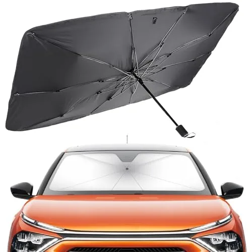 Eliane Car Sun Shade Windshield Cover - Foldable Umbrella Sun Shade for Car Front Window, Sun Protection & Heat Insulation, Carbrella, Full Cover for Most Vehicles
