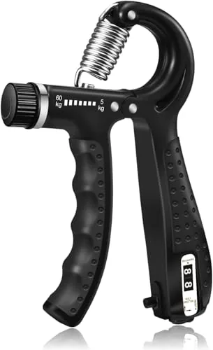 Storescent Grip Strength Trainer, Hand Grip Strengthener, Adjustable Resistance, Perfect for Musicians Athletes and Hand Rehabilitation Exercising (Black With Counter, 5-60 kg)