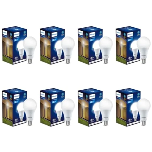 PHILIPS Base B22 12-Watt (Pack of 8, Cool Day Light)