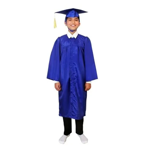 Desi Andaaz Kids Convocation Dress Graduation Gown and Cap Set | Breathable Polyester | Ideal for School, Nursery & Kindergarten Graduation(Blue1)(5-6 Years)