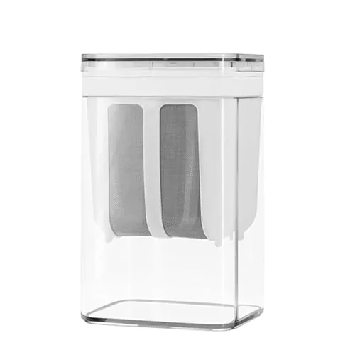 ATTRO Greek Yogurt & Curd Maker Fine Mesh Strainer with Lid Multifunctional Whey Separator for Homemade Yogurt, Curd, Cheese, Hung Curd & More – Easy to Use & Clean- White- 1100ml