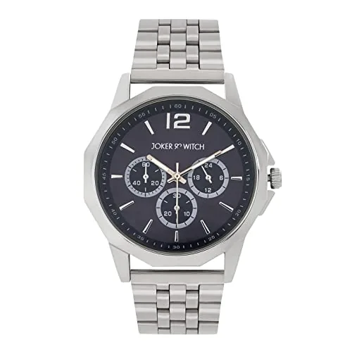 Joker & Witch Daytona 42mm Blue Dial 22mm Silver Stainless Steel Watch for Men