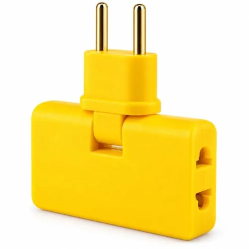 GJCAALAYA 3-in-1 Rotatable Foldable Power Plug Adapter Travel & Home/Office